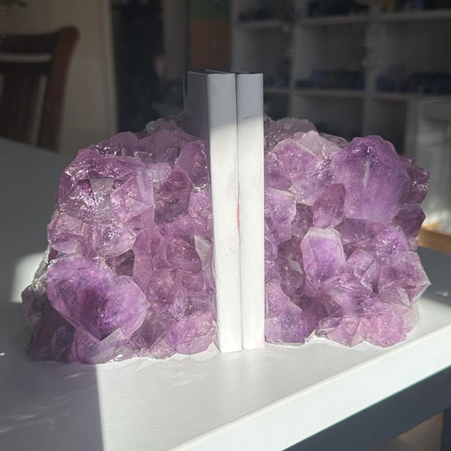 Amethyst Cluster Bookends | 3.1kg
