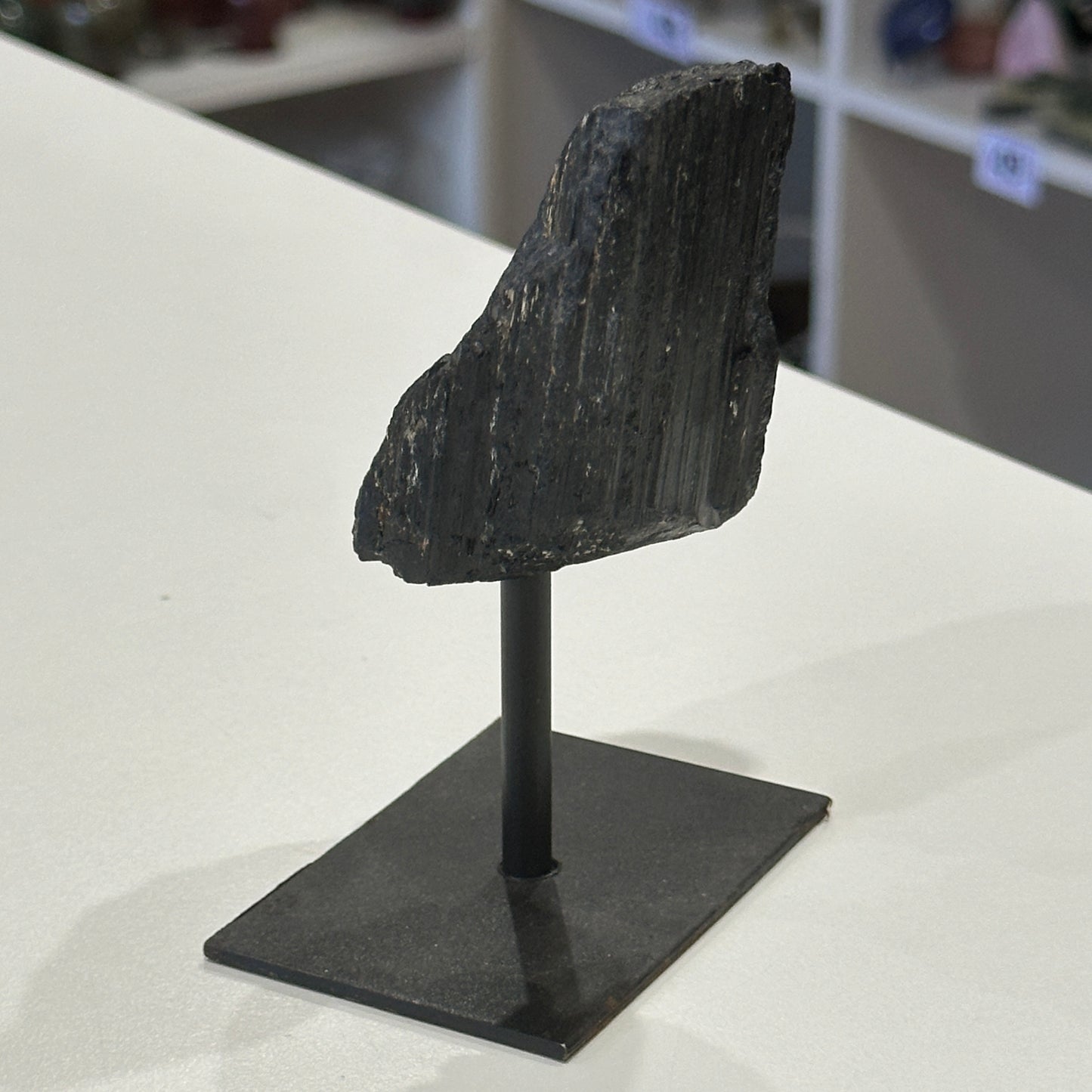 Black Tourmaline Raw on Stand