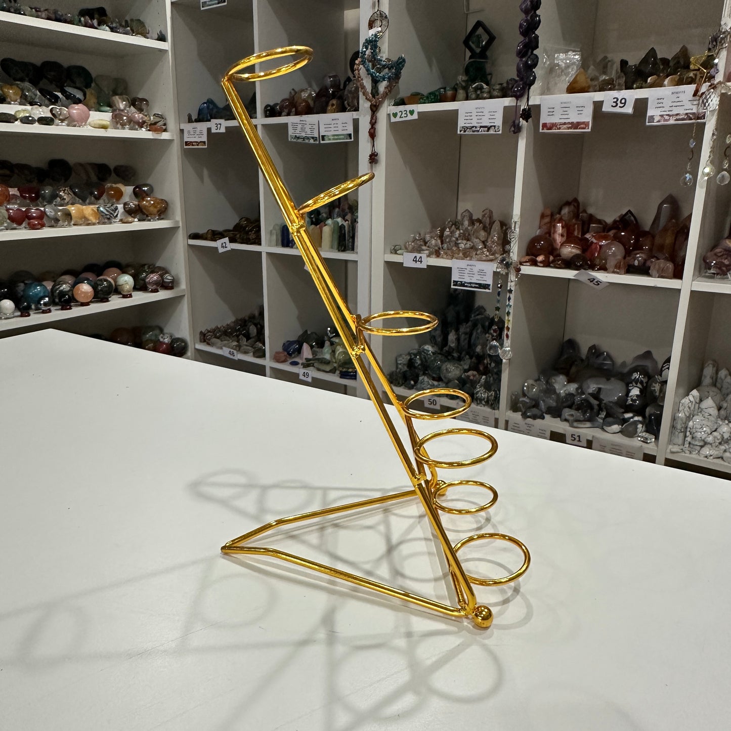7 Piece Front Facing Sphere Stand - Gold