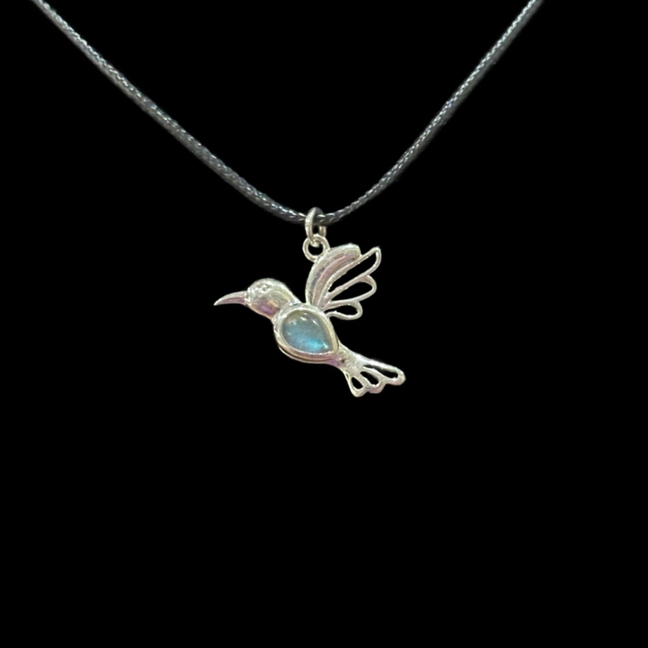 Labradorite Hummingbird Pendant