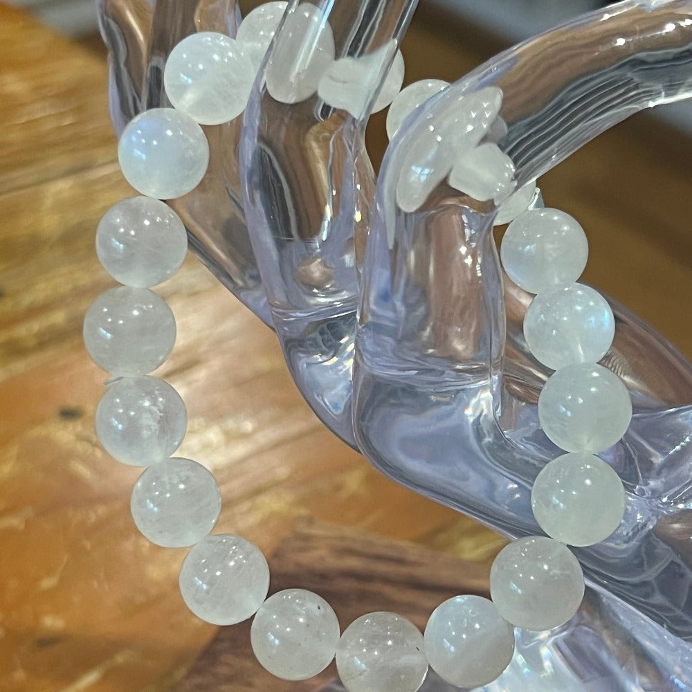 Moonstone Bracelet - 10mm Blue Flash