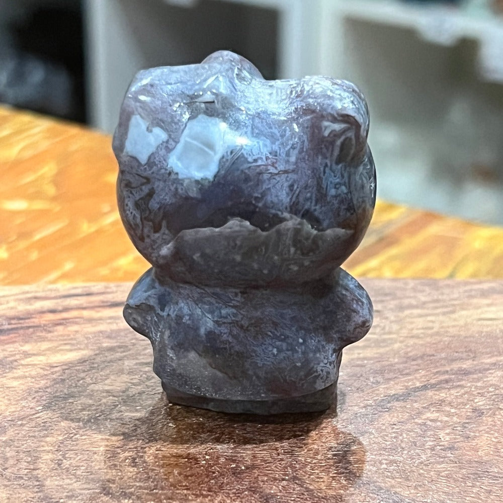 Purple Moss Agate Hello Kitty