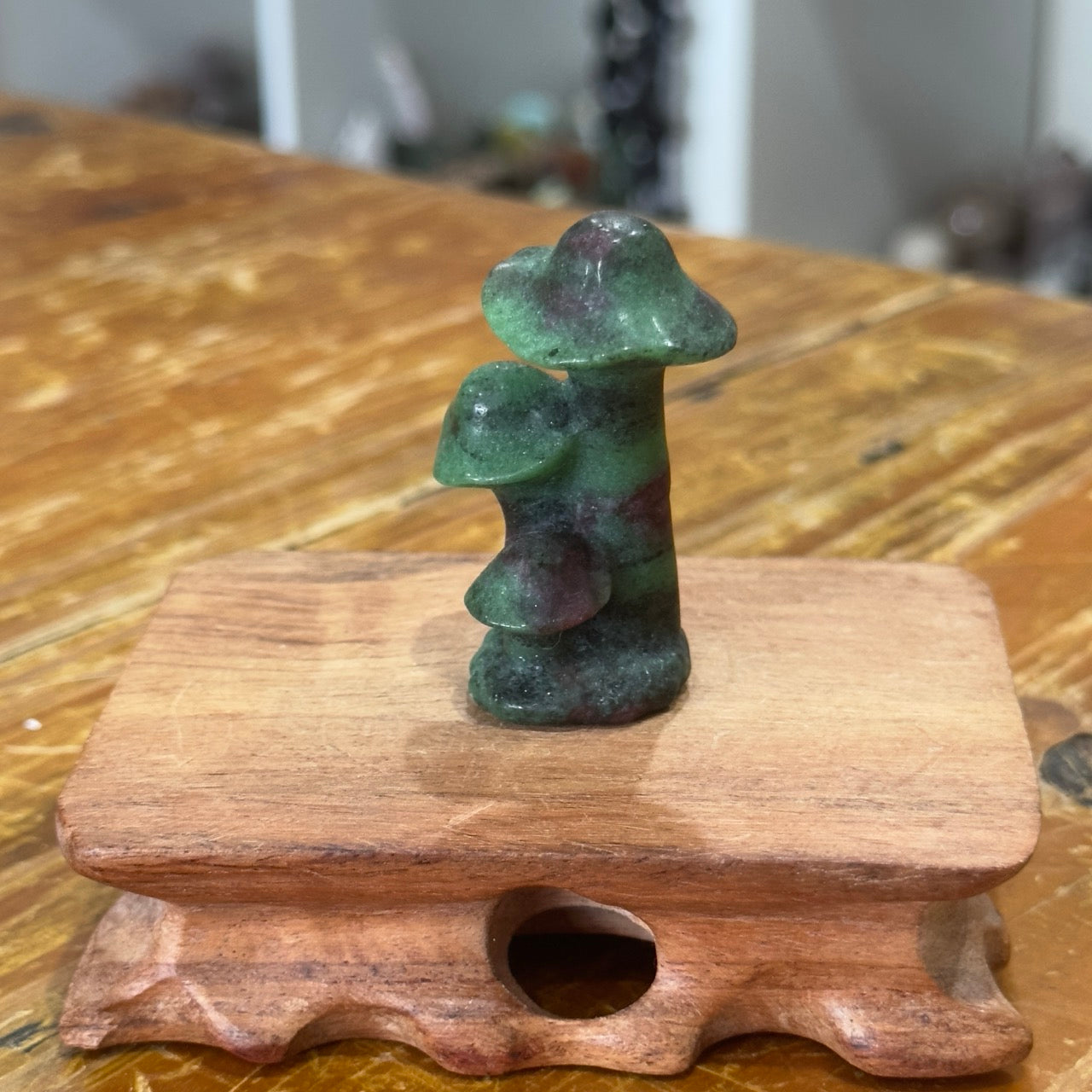 Ruby Zoisite Mushroom Trio
