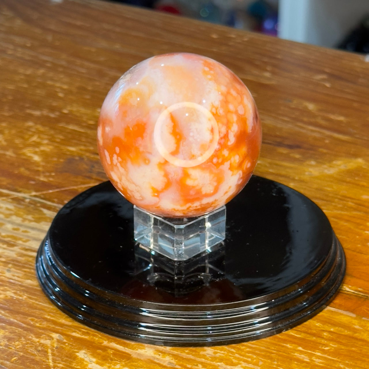 Carnelian/Flower Agate Sphere