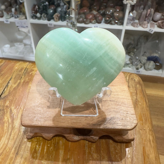 Pistachio Calcite Heart