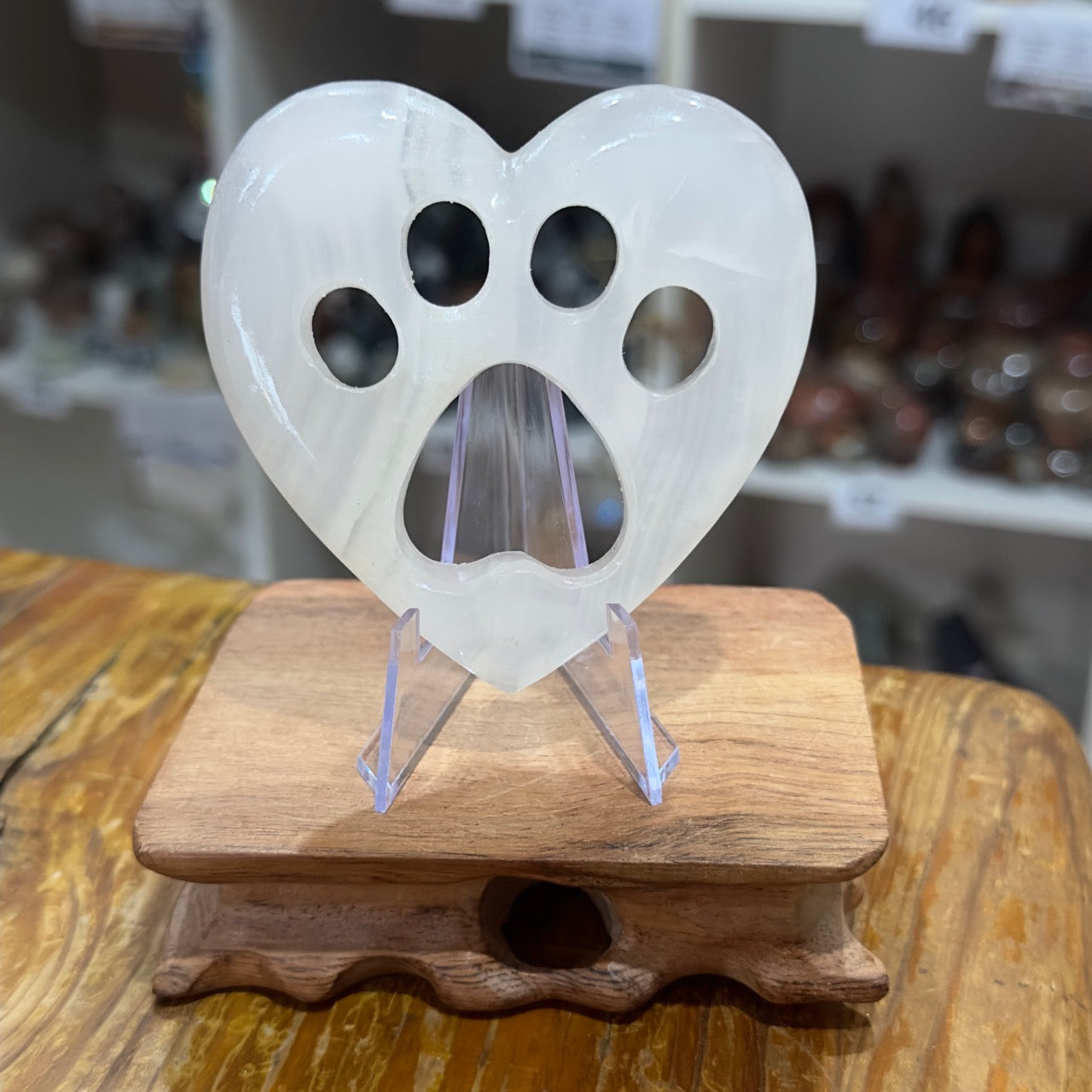 Pink Calcite Heart Paw