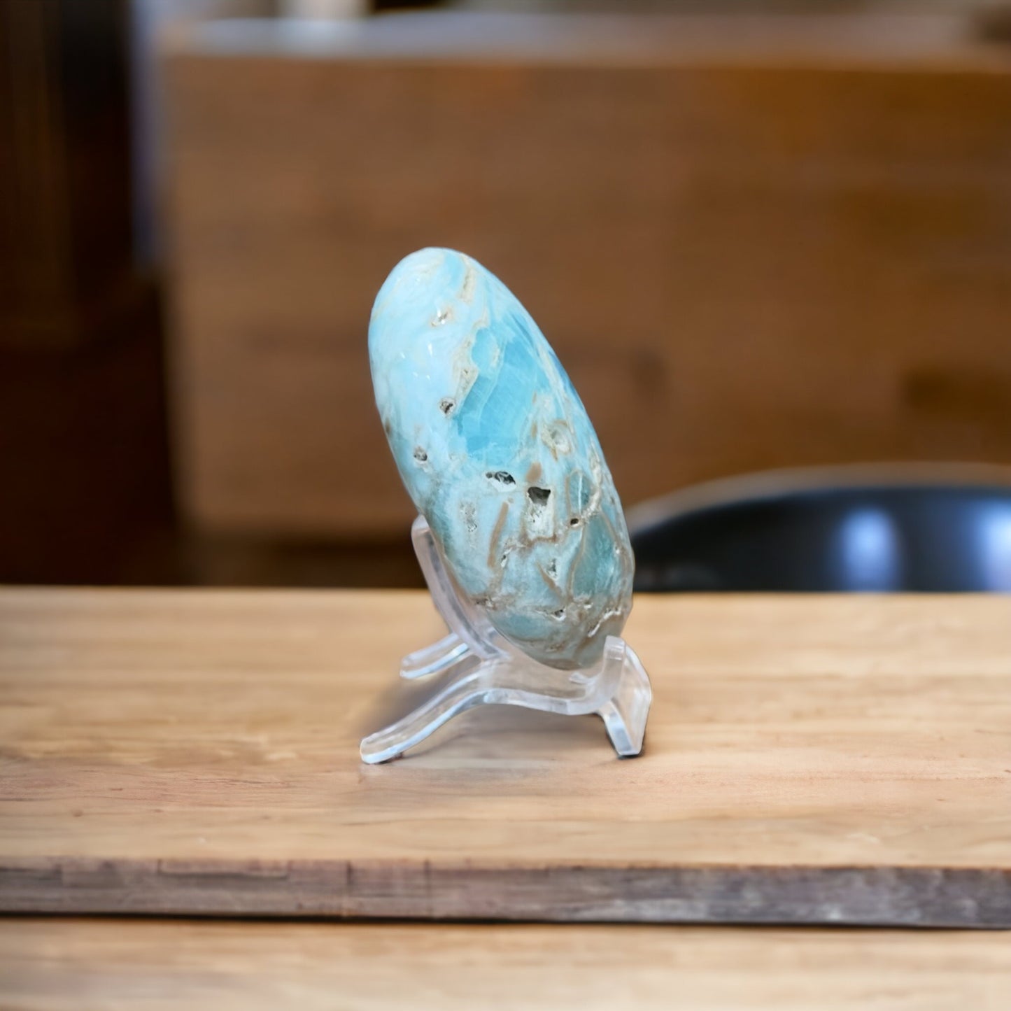 Blue Aragonite Palm Stone