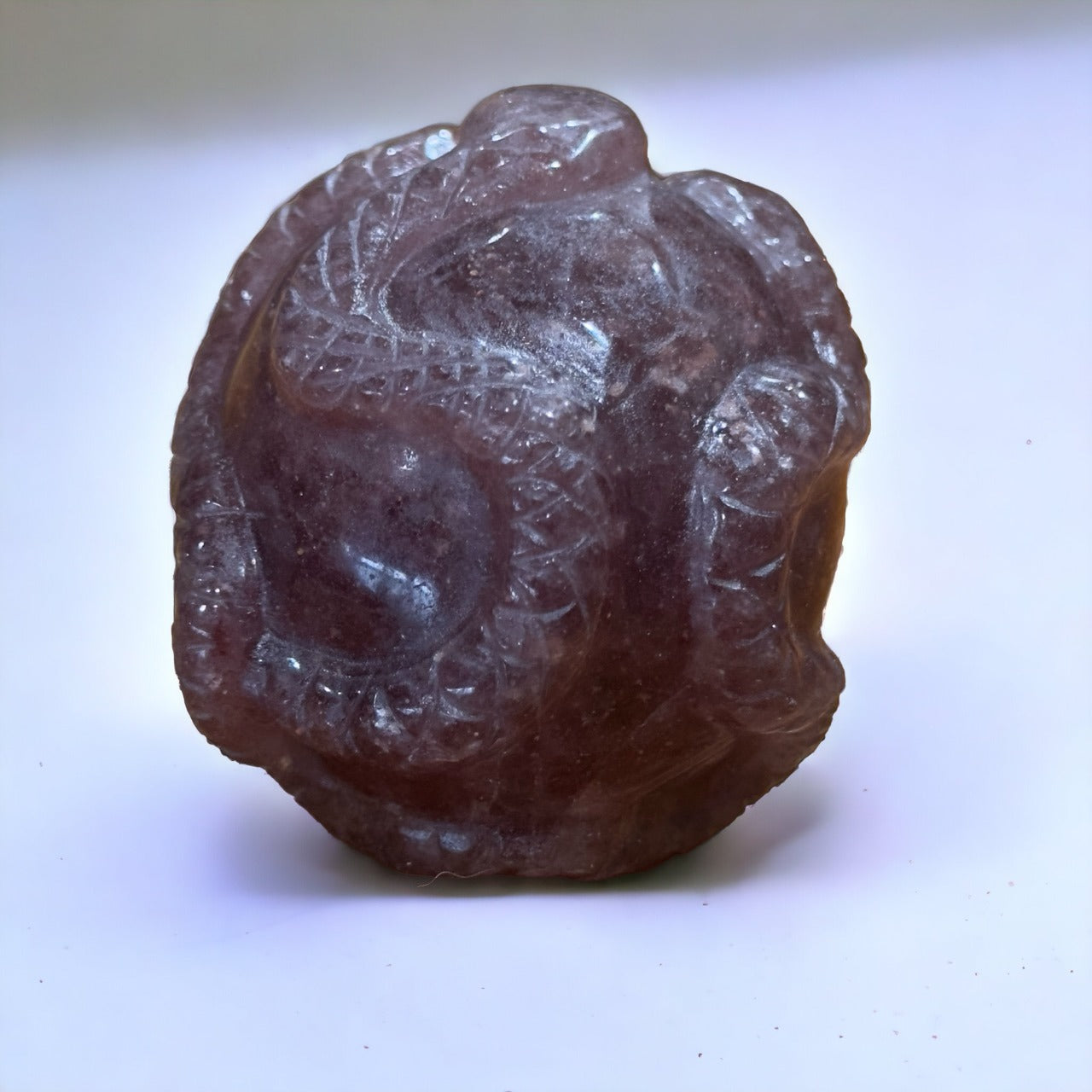 Strawberry Quartz Snake Skull | 173g