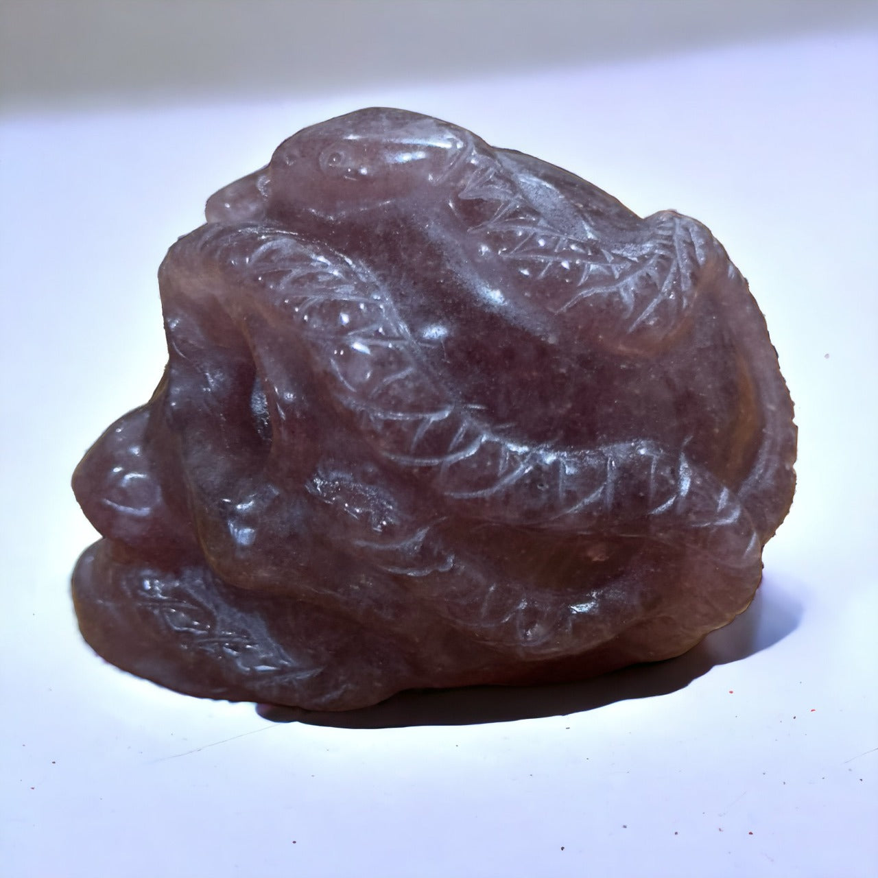 Strawberry Quartz Snake Skull | 173g