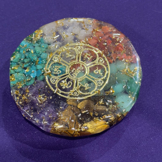 Chakra Platform | Resin with Crystal Chips