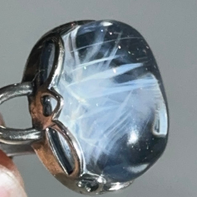 Blue Needle Quartz Ring