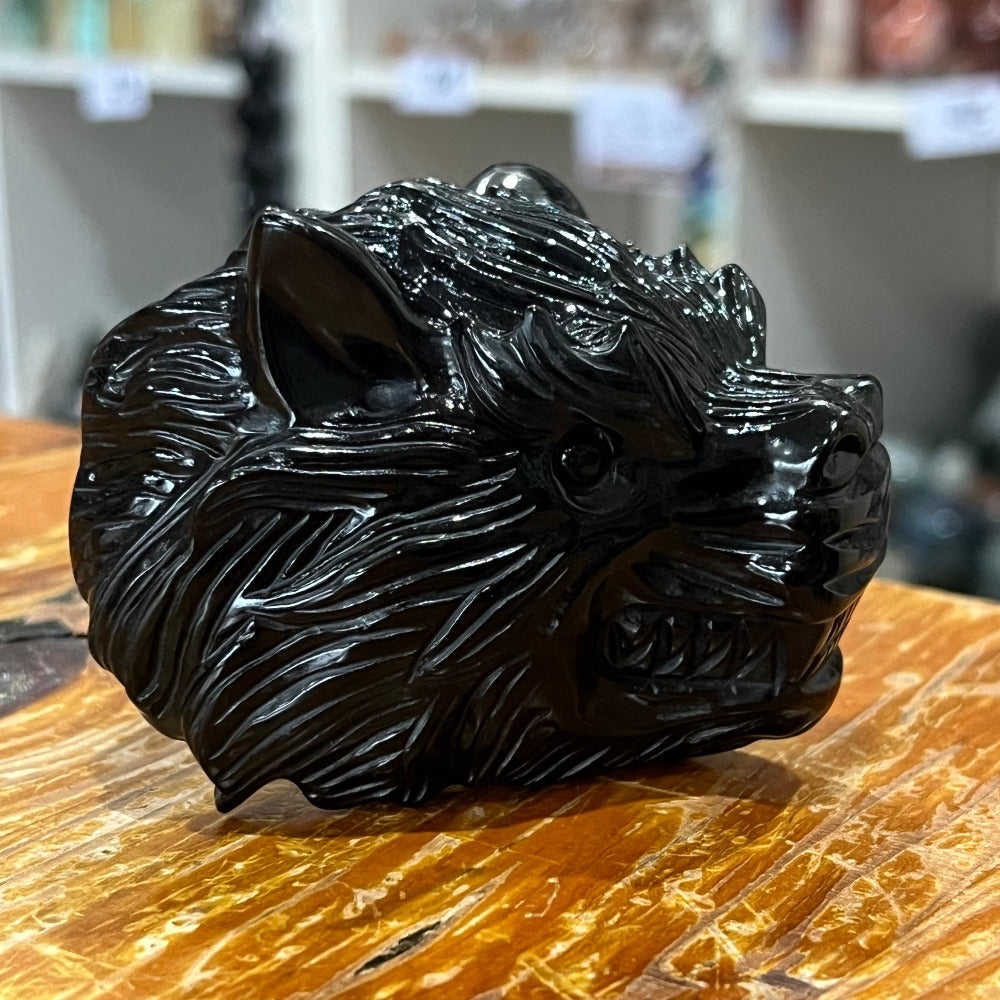 Black Obsidian Wolfhead