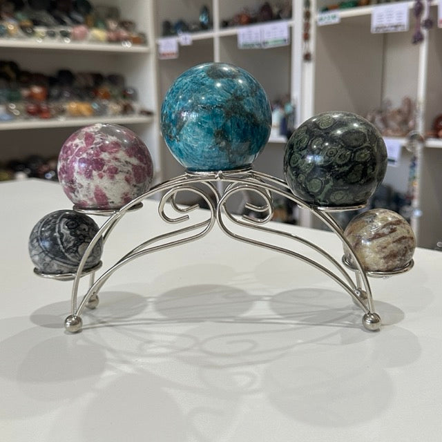 Sphere Stand - 5 Piece Holder Silver