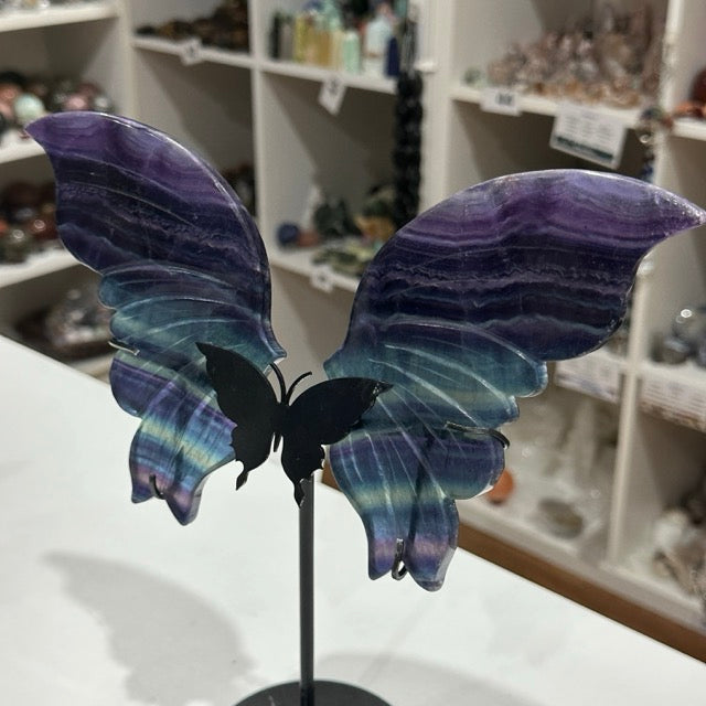 Rainbow Fluorite Butterfly Wings Set