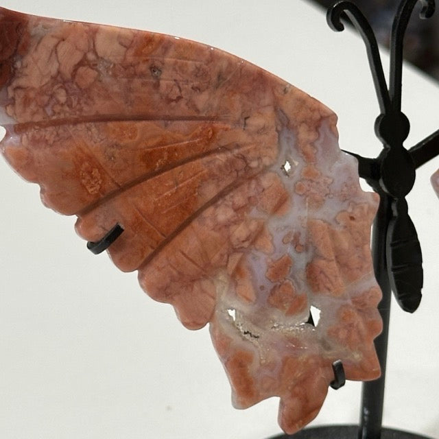 Pink Petal Agate Butterfly Wings
