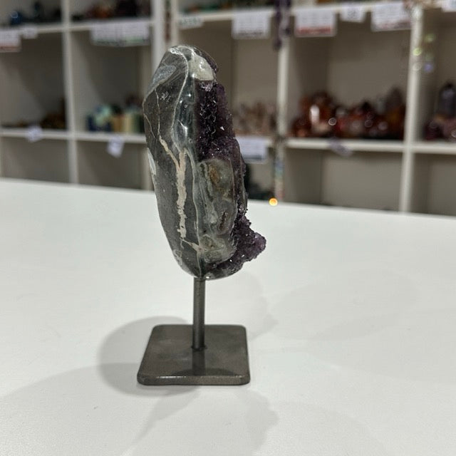 Rainbow Amethyst with Stalactite Eyes on Stand