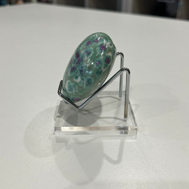 High Grade Ruby Fuchsite Heart with Display Stand | 202g