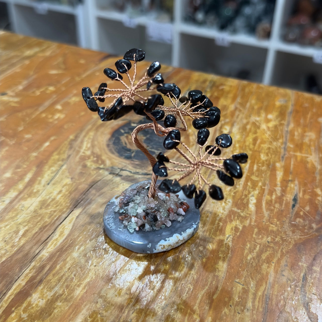 Crystal Chip Tree | Black Obsidian Small