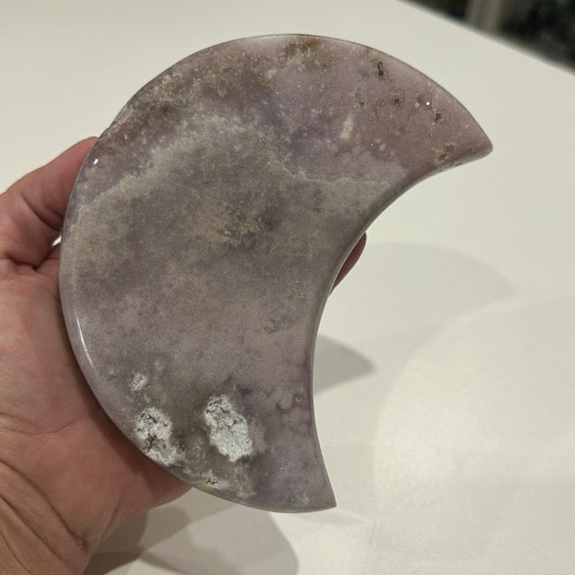 Pink Amethyst Moon on Stand | 714g