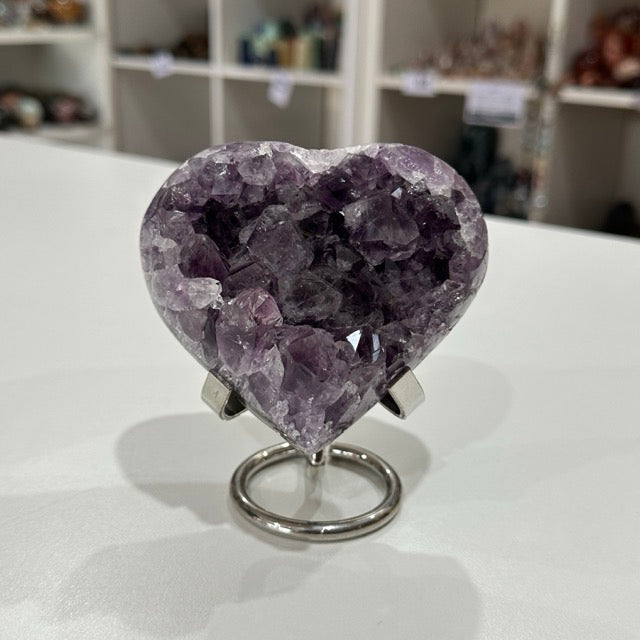 Chunky Amethyst Heart & Stand | 486g