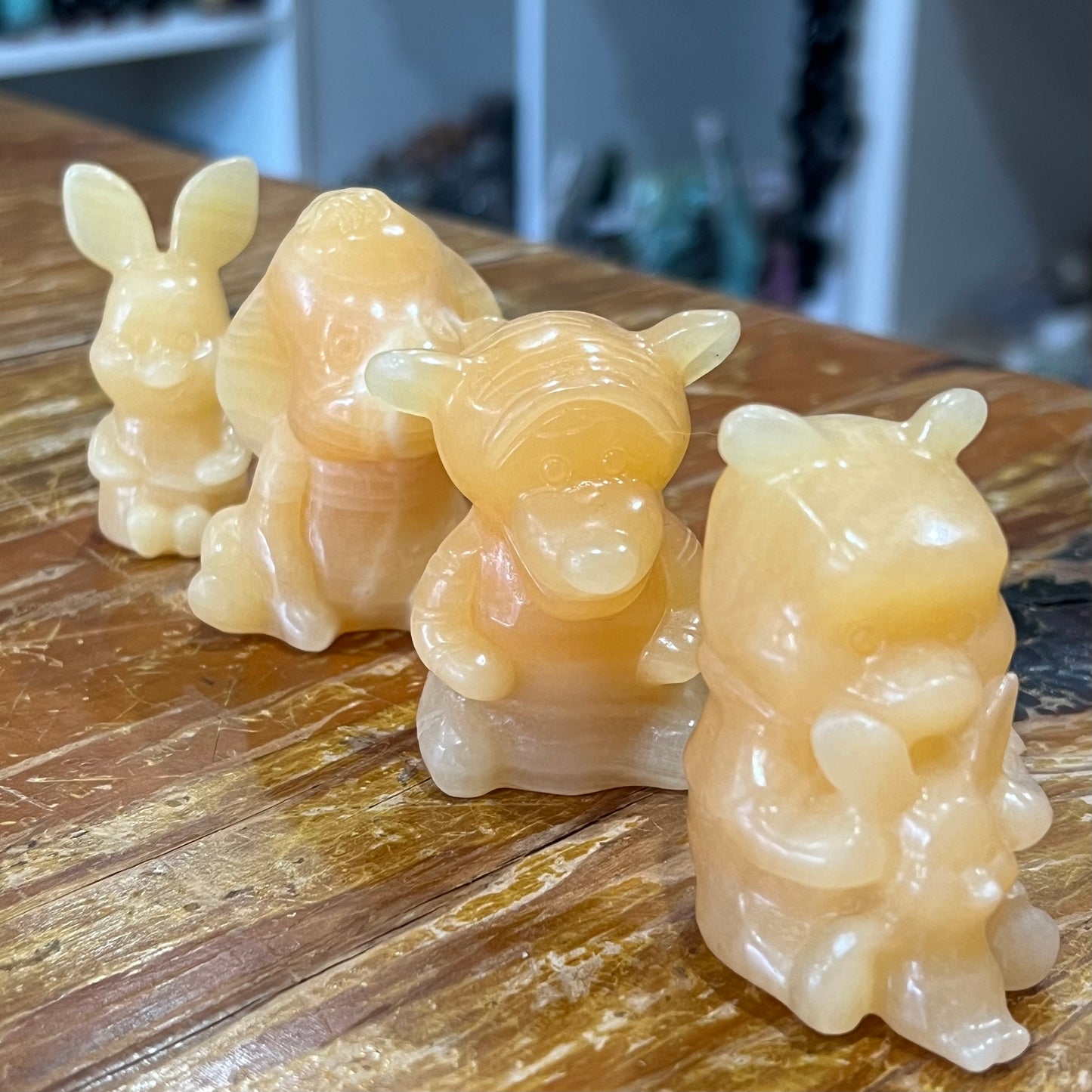 Orange Calcite Winnie the Pooh Set