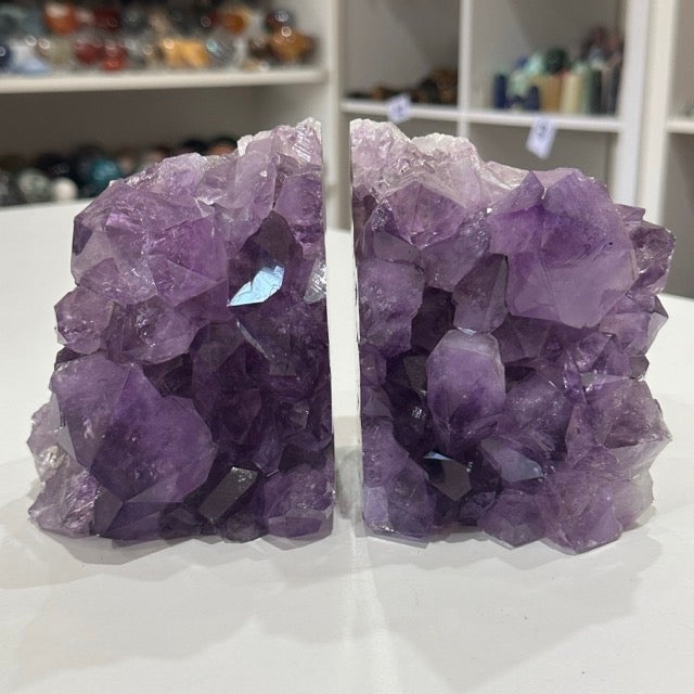 Amethyst Cluster Bookends | 3.1kg