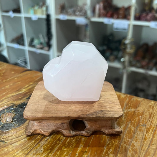 Faceted Pink Mangano Calcite Heart