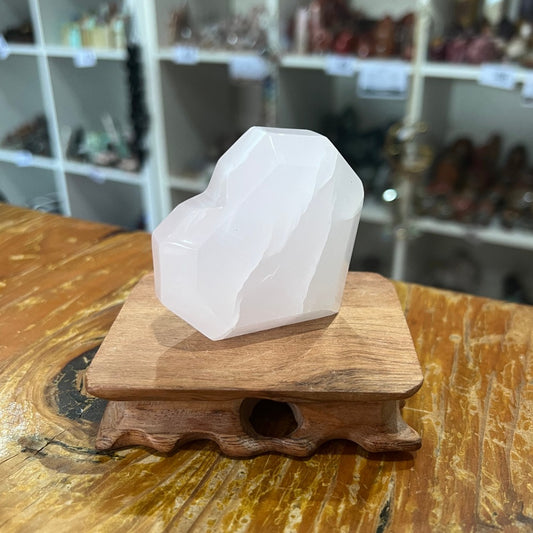 Faceted Pink Mangano Calcite Heart