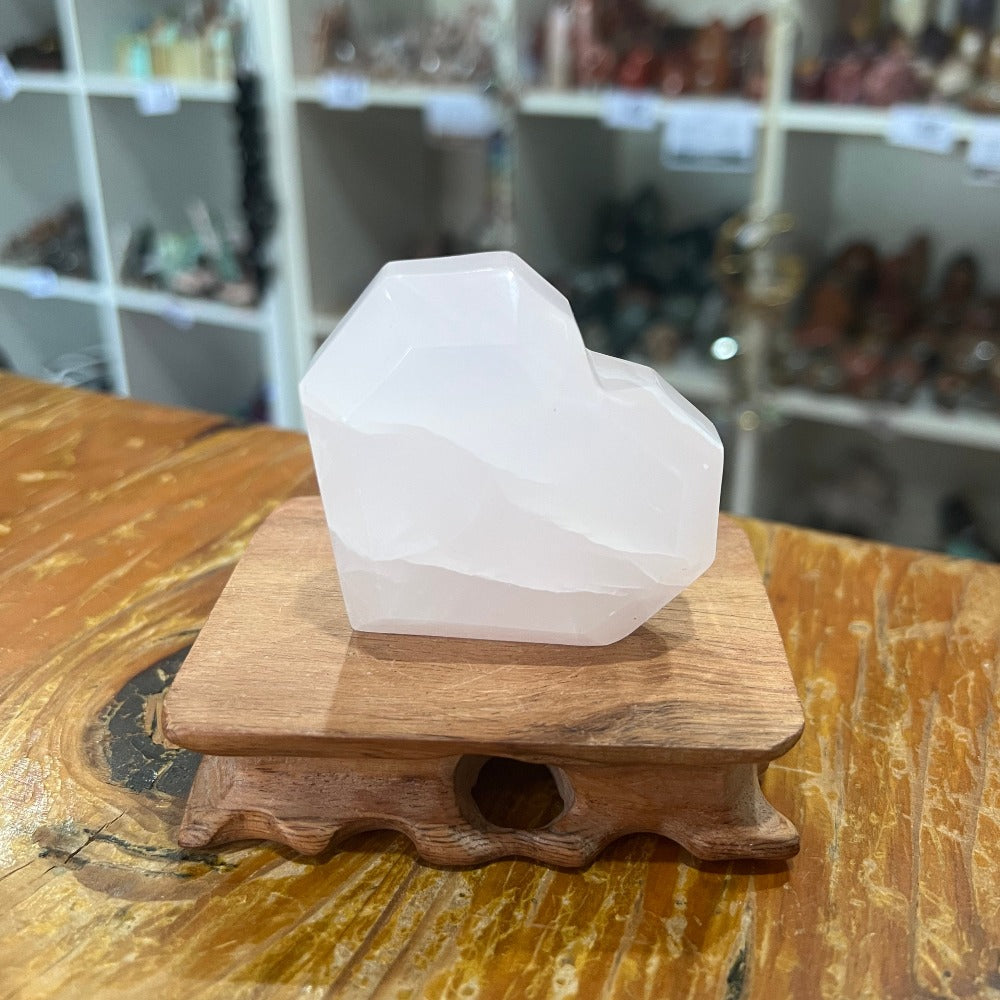 Faceted Pink Mangano Calcite Heart