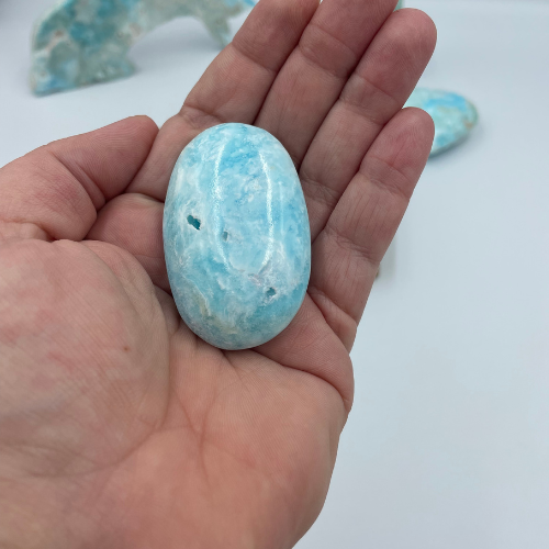 Blue Aragonite Palmstone