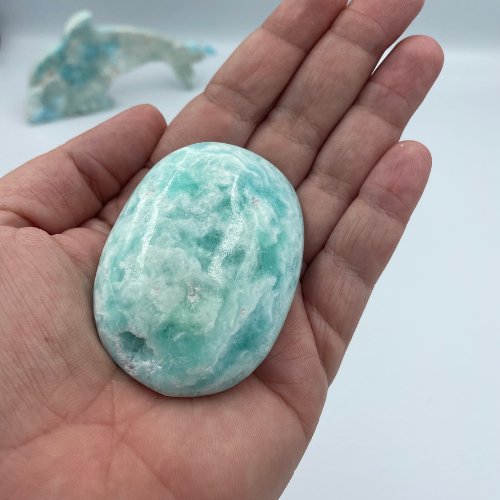 Blue Aragonite Palmstone
