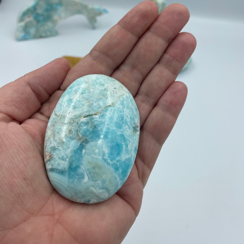 Blue Aragonite Palmstone
