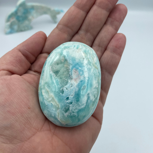 Blue Aragonite Palmstone