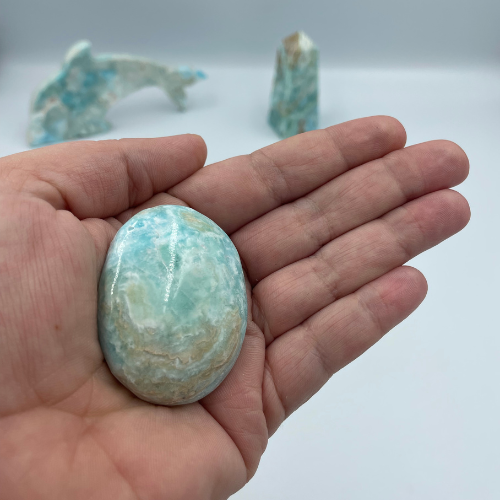 Blue Aragonite Palmstone