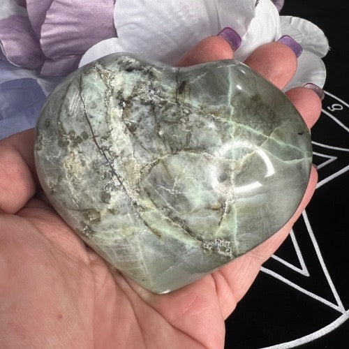 Green Moonstone Heart