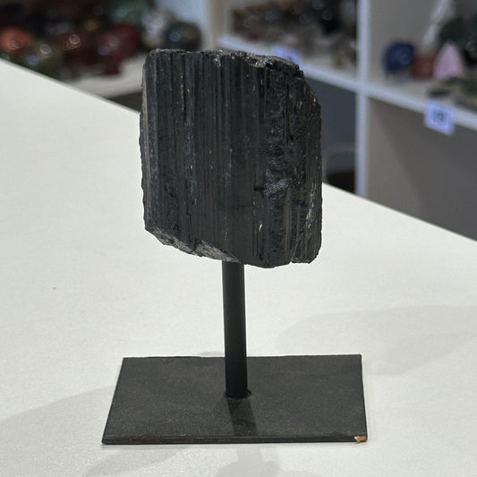 Black Tourmaline Raw on Stand