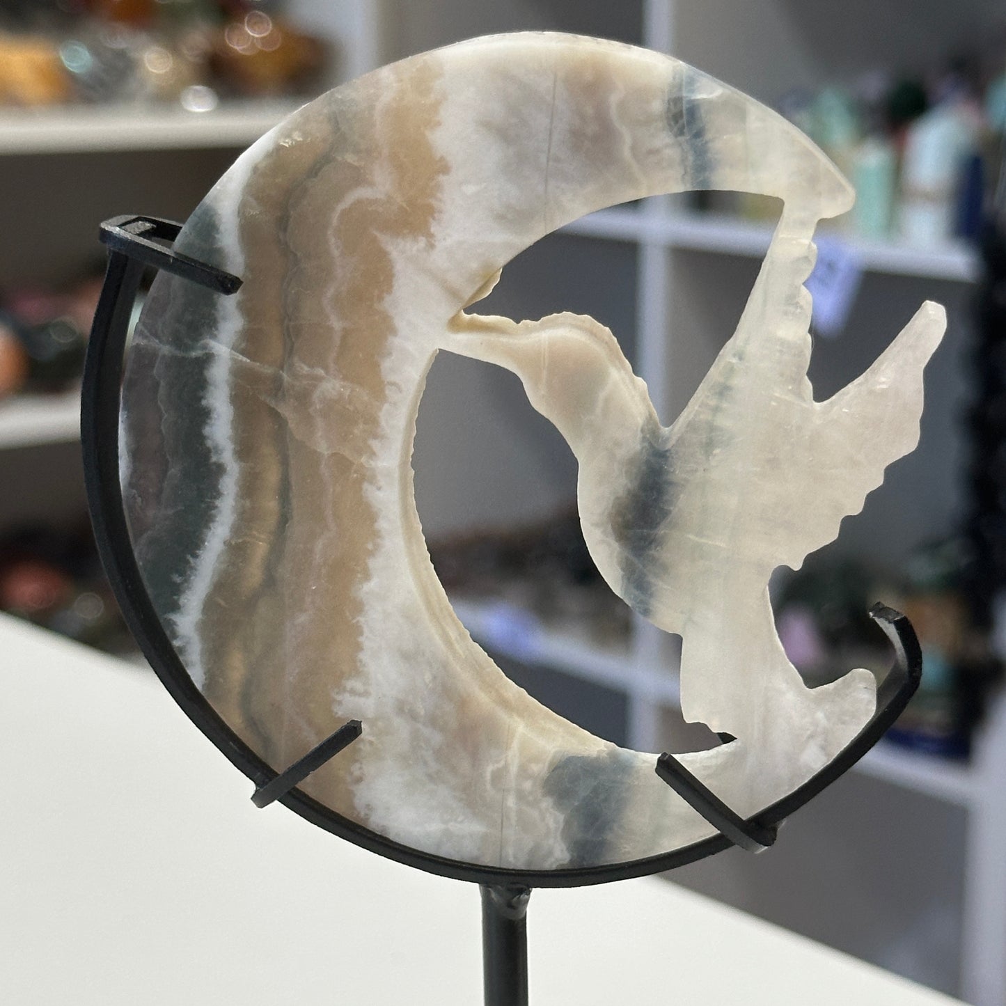 Fluorite Hummingbird on Moon