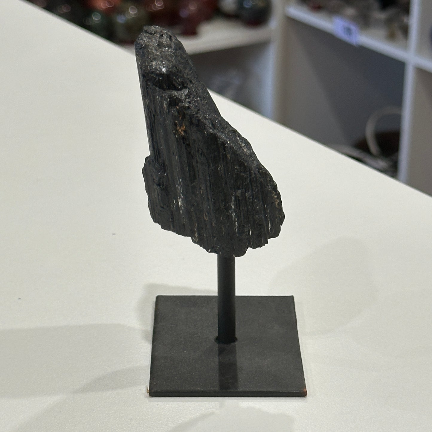 Black Tourmaline Raw on Stand