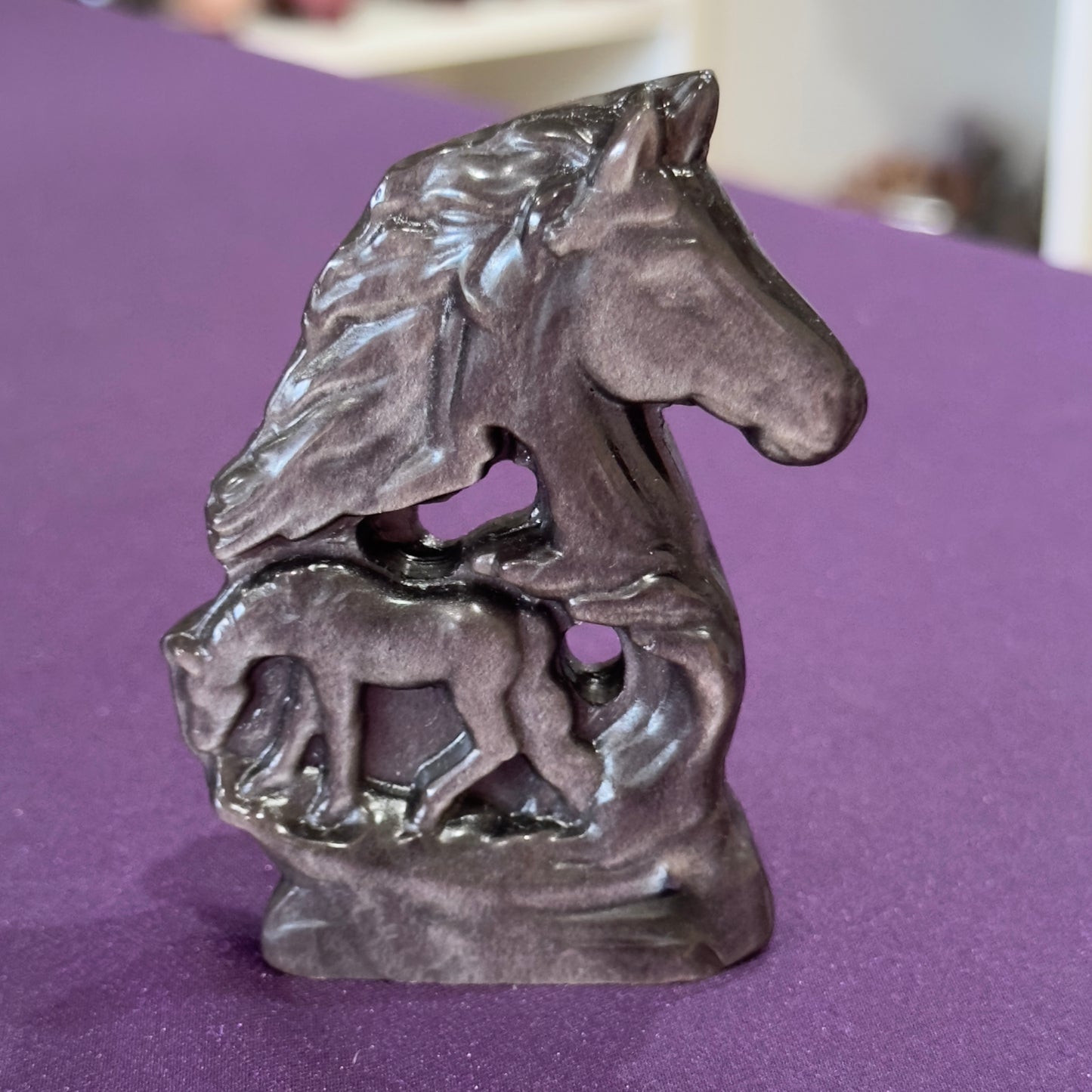 Silver Obsidian Horse