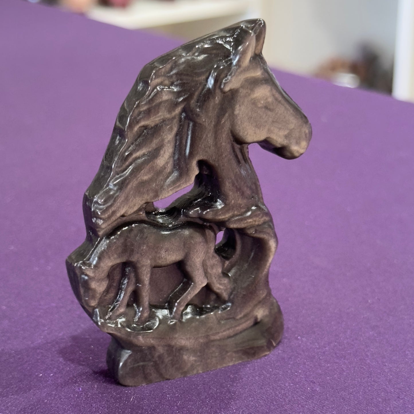 Silver Obsidian Horse