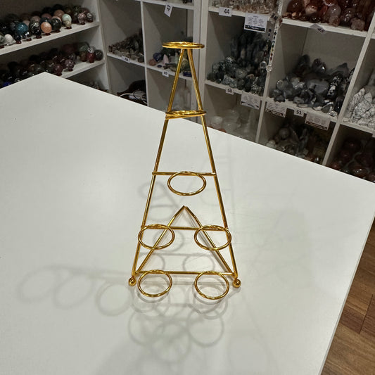 7 Piece Front Facing Sphere Stand - Gold