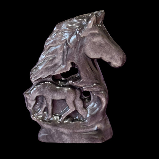 Silver Obsidian Horse