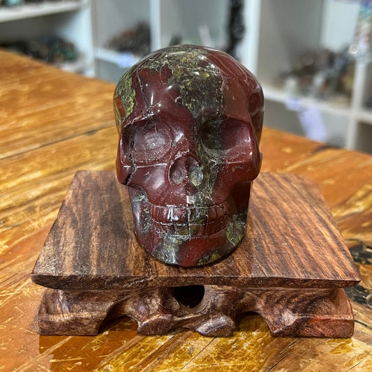 Dragon Blood Stone Skull | 398g