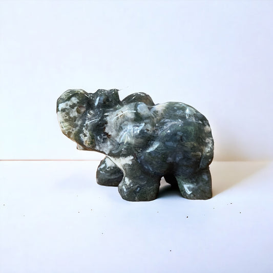 Moss Agate Elephant