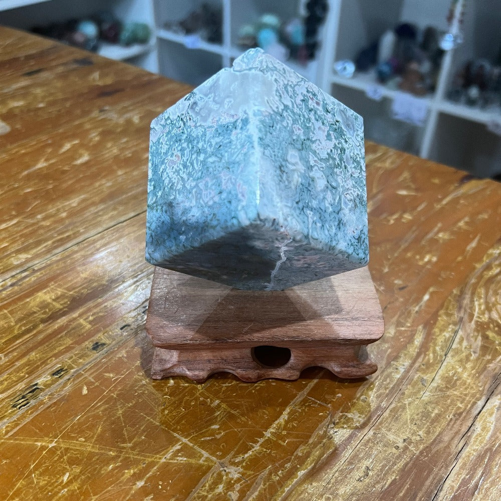 Moss Agate Cube