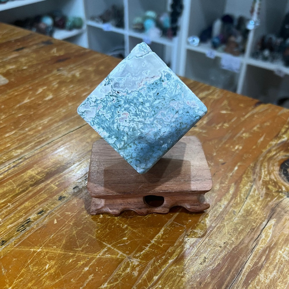 Moss Agate Cube