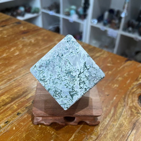 Moss Agate Cube