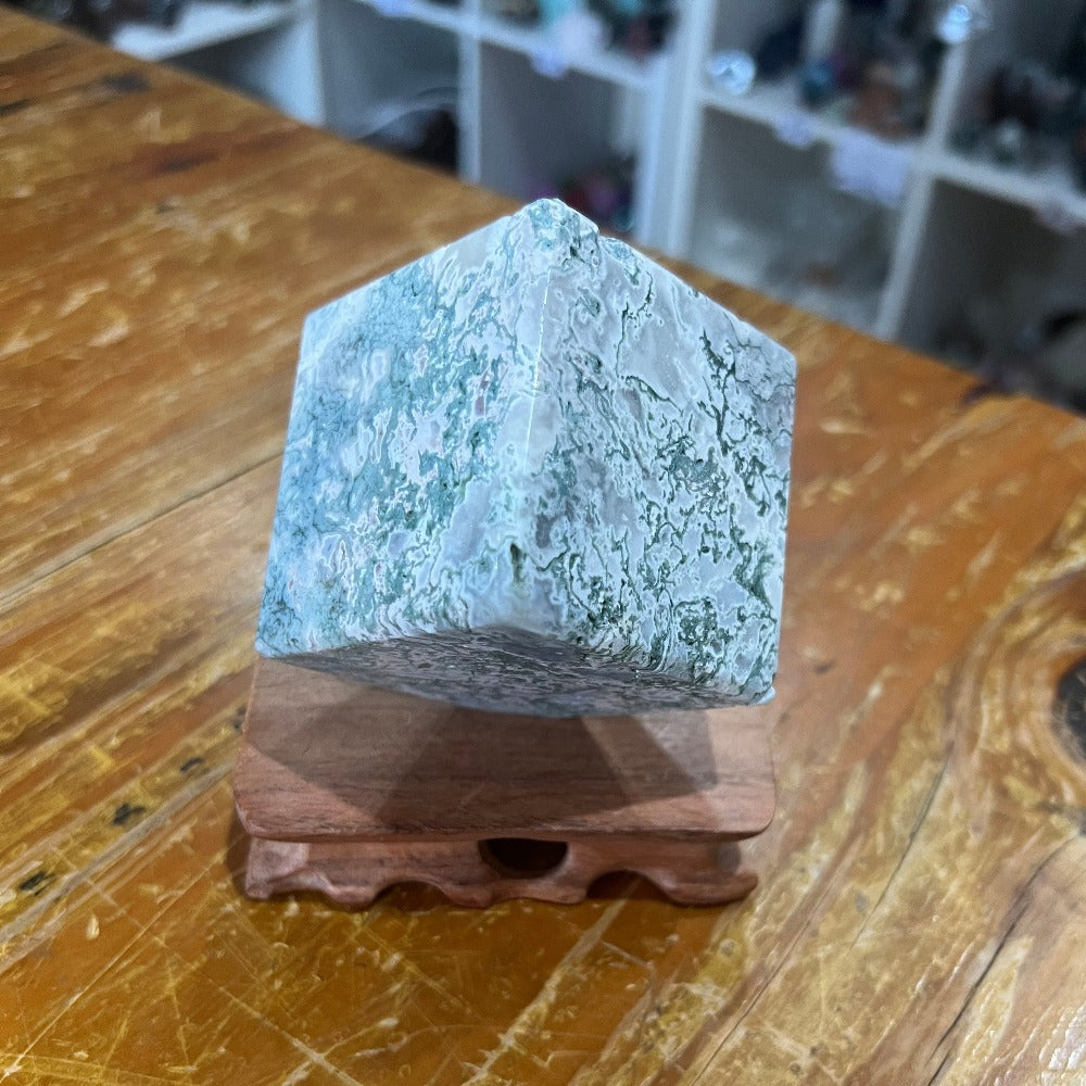 Moss Agate Cube