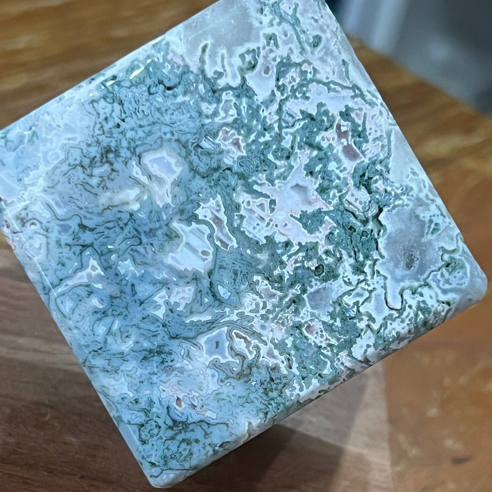 Moss Agate Cube