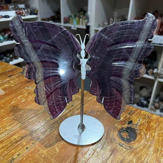 Fluorite Butterfly Wings with stand